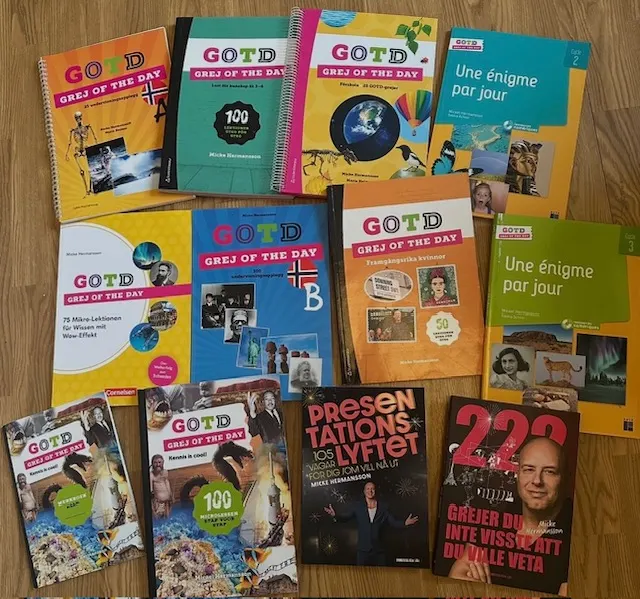 Grej of the Day books published in Swedish, Norwegian, German and French