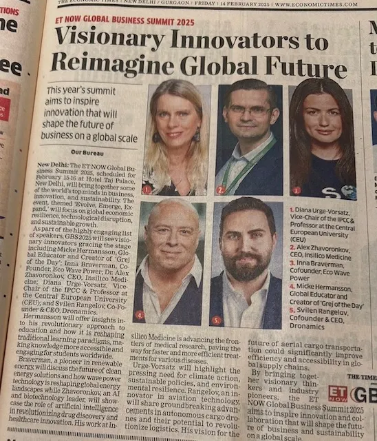 Micke was named among the visionary innovators speaking at the ET NOW Global Business Summit in New Delhi. The Economic Times, 14 February 2025.