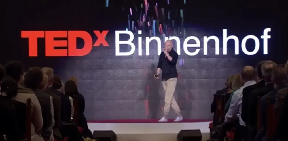 Micke Hermansson speaking at TEDxBinnenhof in The Hague